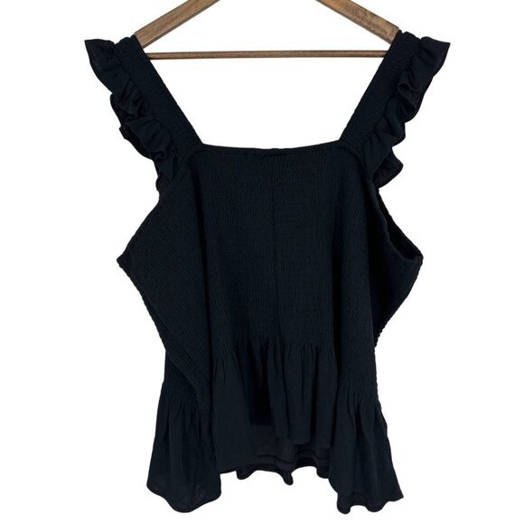 Torrid Peplum Washable Crinkle Gauze Smocked Tank Top Size 5X - Picture 2 of 10